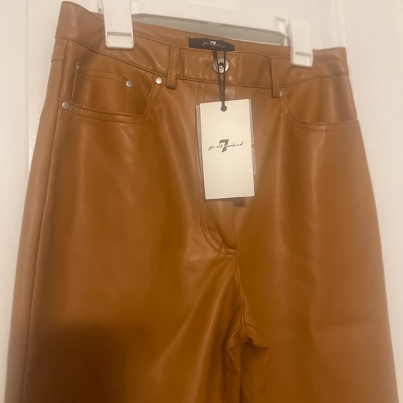 7 For All Mankind Vegan Faux Leather Straight Leg Pants NEW | s - Picture 5 of 7